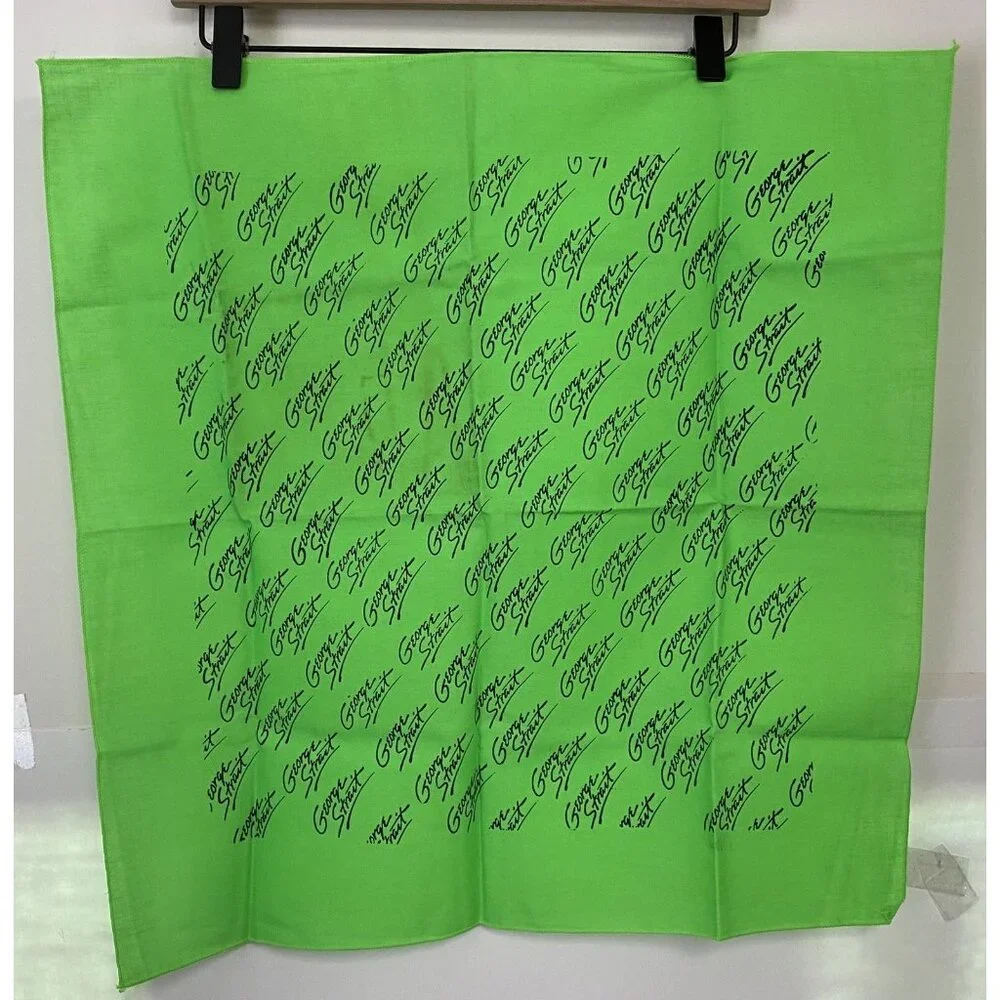 90’s George Straight Green Bandana Concert Tour Vintage Handkerchief